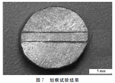 圖７　劃痕試驗(yàn)結(jié)果